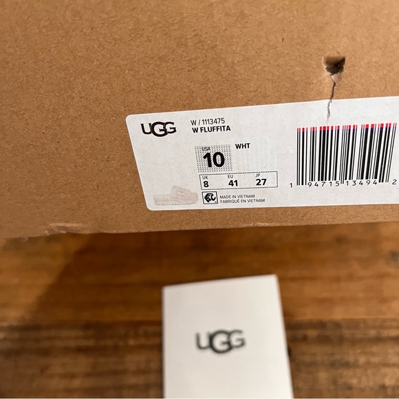 Giftable UGG Fluffita White Shearling Platform Sandal Slipper - Picture 11 of 14